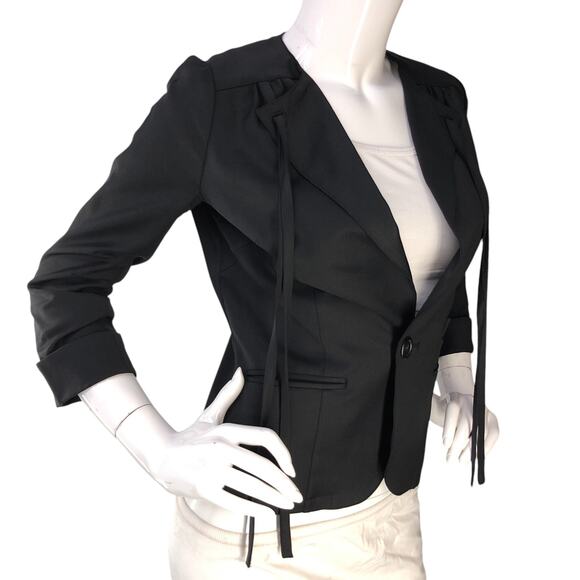 Jelly Garcia Womens Size XS Blazer Jacket One Button Partial Lining Lapel Straps - Picture 9 of 16